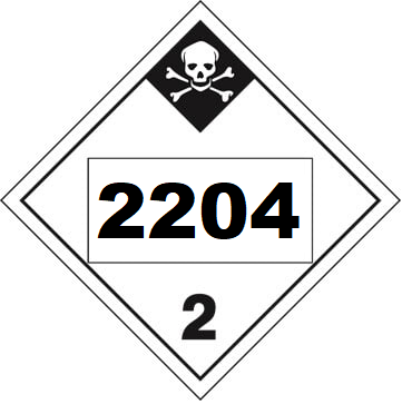 UN 2204 hazmat Placard, Class 2.3, Tagboard