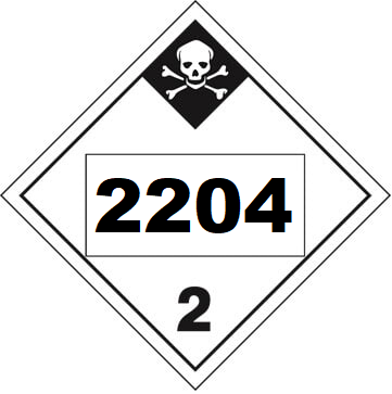 UN 2204 hazmat Placard, Class 2.3, Vinyl