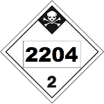 UN 2204 hazmat Placard, Class 2.3, Tagboard