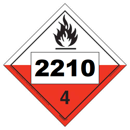 UN 2210 Hazmat Placard, Class 4.2, Vinyl