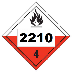 UN 2210 Hazmat Placard, Class 4.2, Vinyl