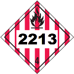 UN 2213 Hazmat Placard, Class 4, Tagboard