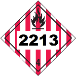 UN 2213 Hazmat Placard, Class 4, Vinyl