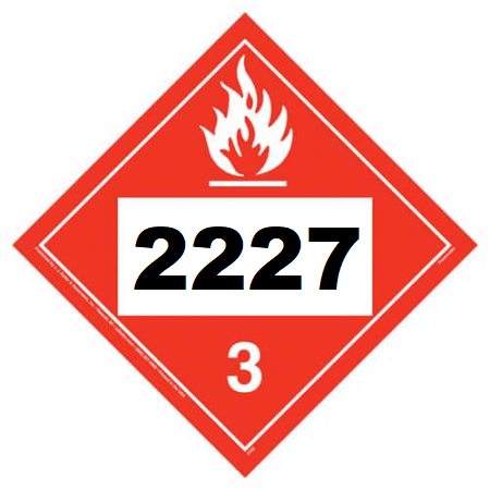 UN 2227 Hazmat Placard, Class 3, Tagboard