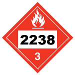 UN 2238 Hazmat Placard, Class 3, Tagboard