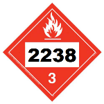 UN 2238 Hazmat Placard, Class 3, Vinyl