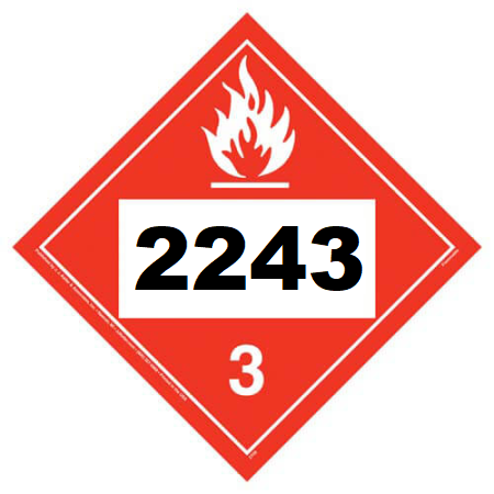 UN 2243 Hazmat Placard, Class 3, Vinyl