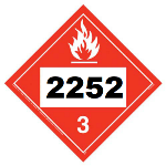 Un 2252 Hazmat Placard, Class 3, Vinyl