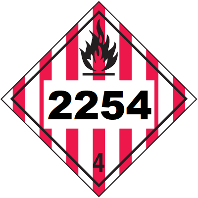 UN 2254 Hazmat Placard, Class 4, Tagboard