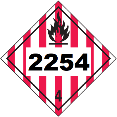 UN 2254 Hazmat Placard, Class 4, Vinyl