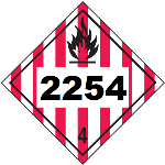 UN 2254 Hazmat Placard, Class 4, Vinyl