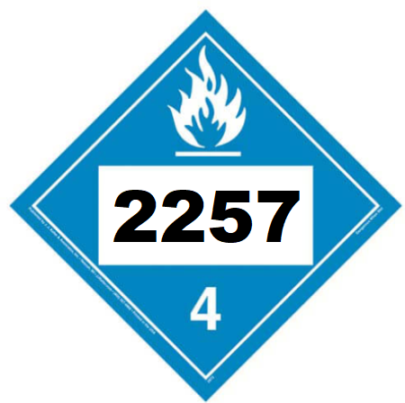 UN 2257 Hazmat Placard, Class 4.3, Vinyl