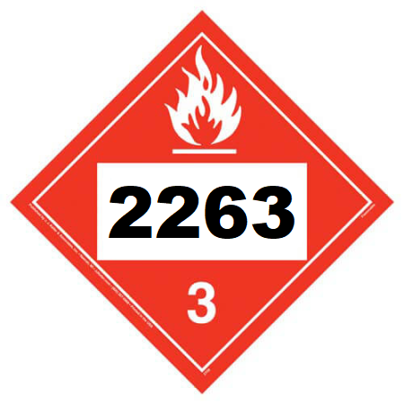 UN 2263 Hazmat Placard, Class 3, Vinyl