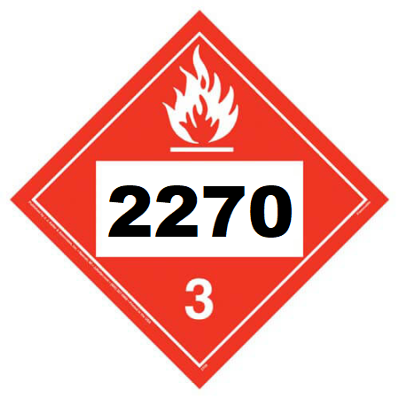 UN 2270 hazmat Placard, Class 3, Vinyl