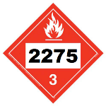 UN 2275 Hazmat Placard, Class 3, Tagboard