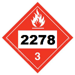 UN 2278 Hazmat Placard, Class 3, Tagboard