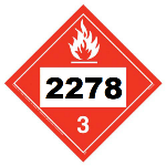 UN 2278 Hazmat Placard, Class 3, Vinyl