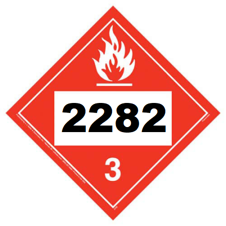 UN 2282 Hazmat Placard, Class 3, Vinyl