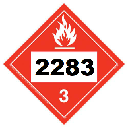 UN 2283 Hazmat Placard, Class 3, Tagboard