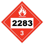UN 2283 Hazmat Placard, Class 3, Tagboard