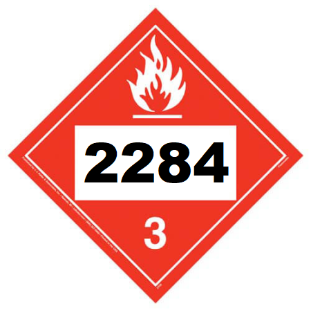 UN 2284 Hazmat Placard, Class 3, Tagboard