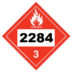 UN 2284 Hazmat Placard, Class 3, Vinyl