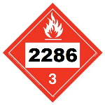 UN 2286 Hazmat Placard, Class 3, Vinyl