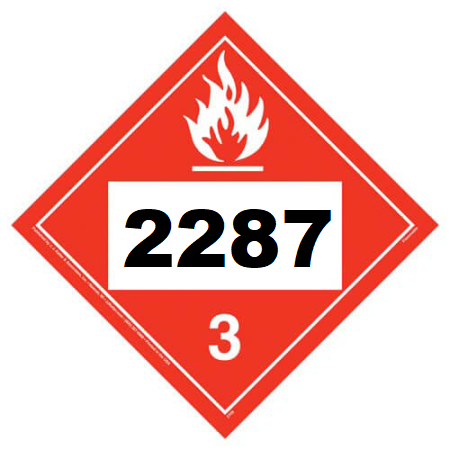 UN 2287 Hazmat Placard, Class 3, Tagboard