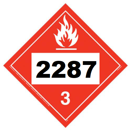 UN 2287 Hazmat Placard, Class 3, Vinyl