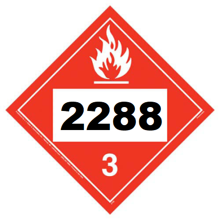 UN 2288 Hazmat Placard, Class 3, Tagboard