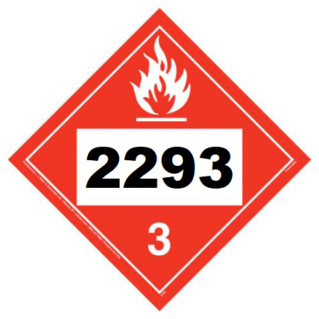 UN 2293 Hazmat Placard, Class 3, Tagboard