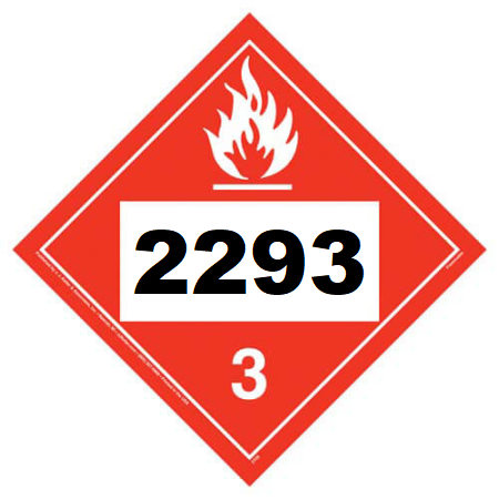 UN 2293 Hazmat Placard, Class 3, Vinyl