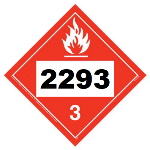 UN 2293 Hazmat Placard, Class 3, Tagboard