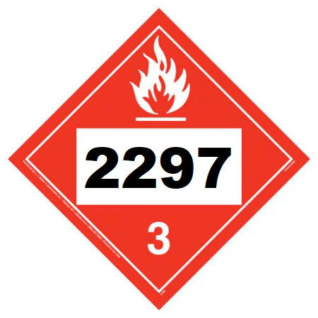 UN 2297 Hazmat Placard, Class 3, Tagboard