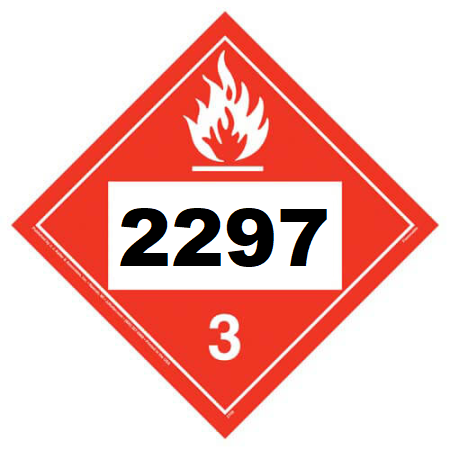 UN 2297 Hazmat Placard, Class 3, Vinyl