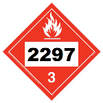 UN 2297 Hazmat Placard, Class 3, Tagboard