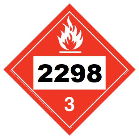 UN 2298 Hazmat Placard, Class 3, Tagboard