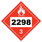UN 2298 Hazmat Placard, Class 3, Tagboard