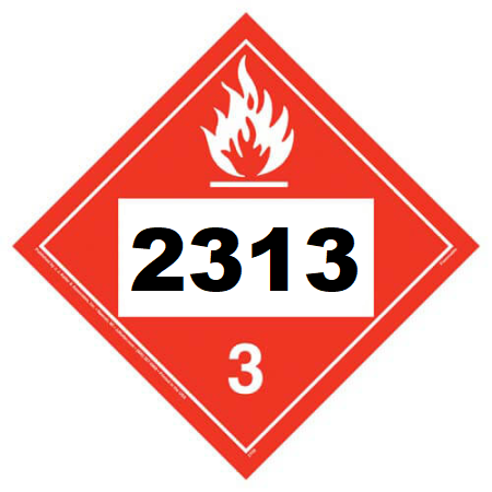 UN 2313 Hazmat Placard, Class 3, Vinyl