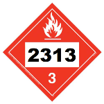 UN 2313 Hazmat Placard, Class 3, Tagboard