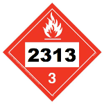 UN 2313 Hazmat Placard, Class 3, Vinyl