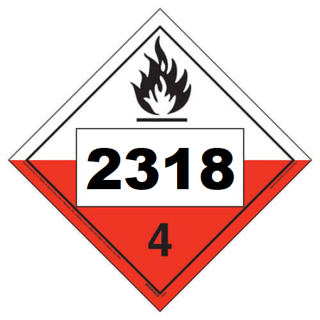 UN 2318 Hazmat Placard, Class 4.2, Vinyl