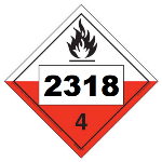 UN 2318 Hazmat Placard, Class 4.2, Tagboard