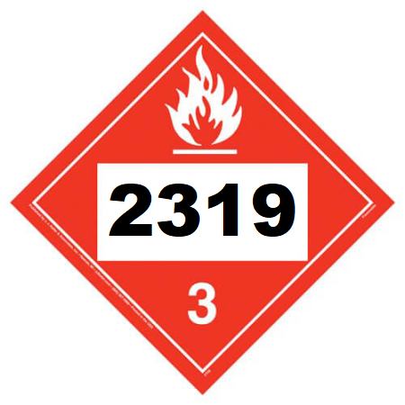 UN 2319 Hazmat Placard, Class 3, Tagboard