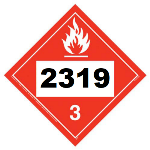 UN 2319 Hazmat Placard, Class 3, vinyl