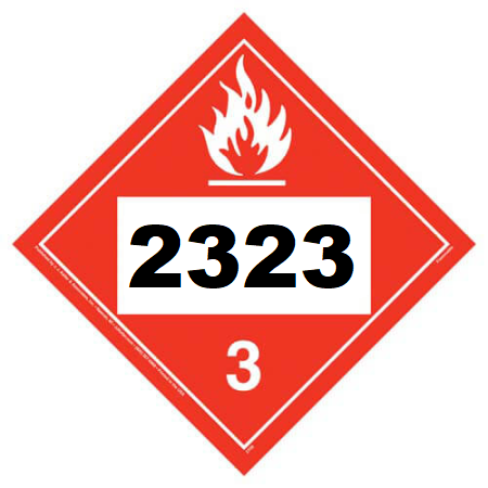 UN 2323 Hazmat Placard, Class 3, Vinyl