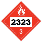 UN 2323 Hazmat Placard, Class 3, Tagboard