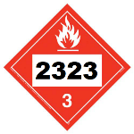 UN 2323 Hazmat Placard, Class 3, Vinyl