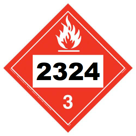UN 2324 Hazmat Placard, Class 3, Tagboard