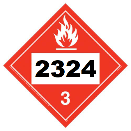 UN 2324 Hazmat Placard, Class 3, Vinyl